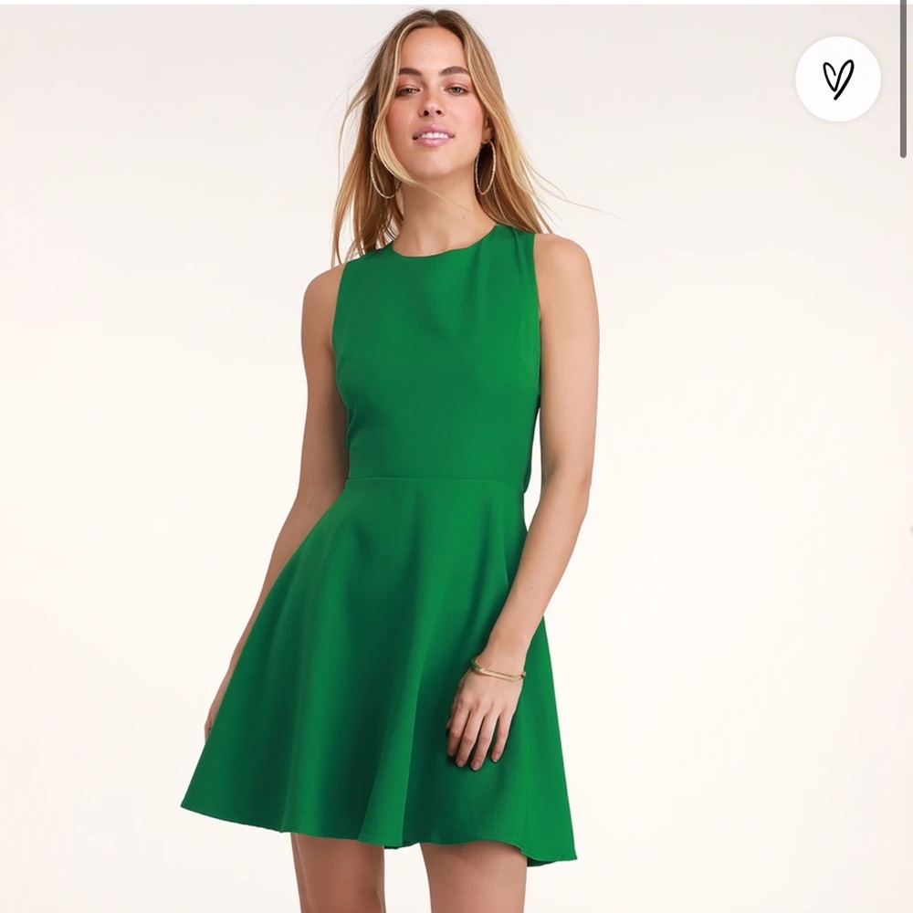 Lulus Just Us Green Skater Dress
